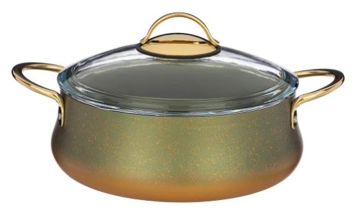 Сотейник Agness С Антипригар. Покрытием Granite, Серия Vulcano, 24*8 См, 2,9Л, Оникс